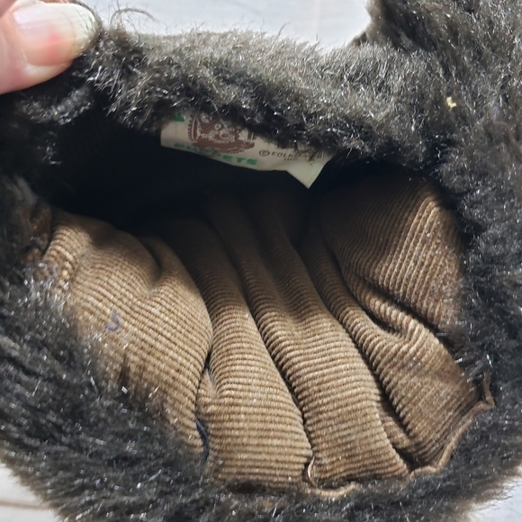 Folkmanis Furry Folk Black Bear 12 Inch Hand Puppet Vintage Corduroy Lining - Picture 6 of 10